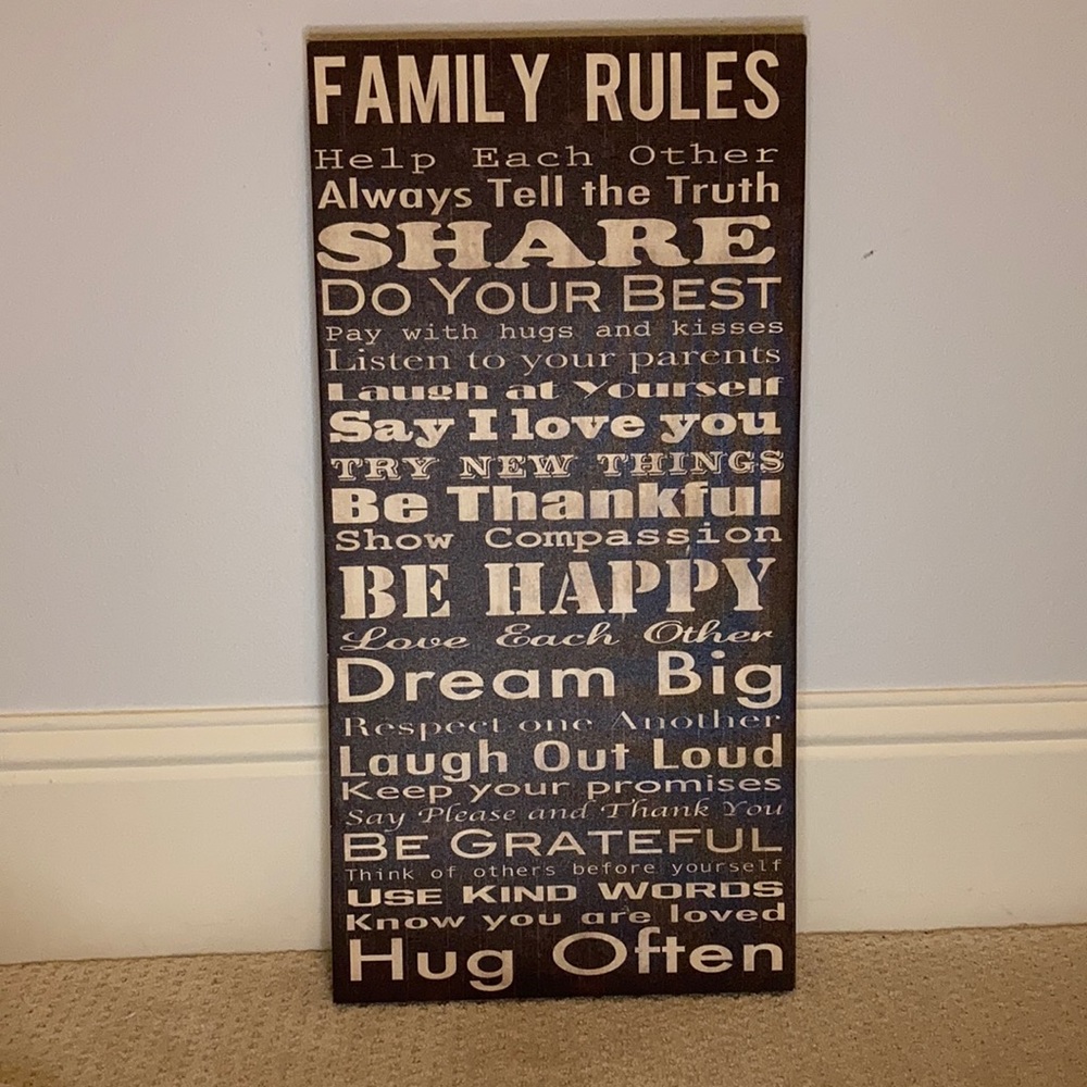 Family Rules Canvas Plaque